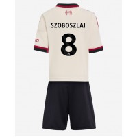 Stroje piłkarskie Liverpool Dominik Szoboszlai #8 Koszulka Wyjazdowej dla dzieci 2025-26 Krótki Rękaw (+ szorty)